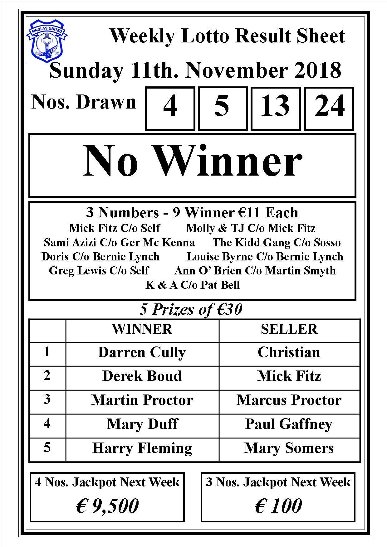 lotto results for 3 november 2018